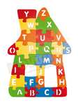 Puzzle z literkami - domek