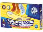 Farby dekoracyjne o połysku metalicznym 6 kolorów - 10 ml