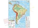 Mapa podręczna Ameryki Południowej fizyczna i polityczna