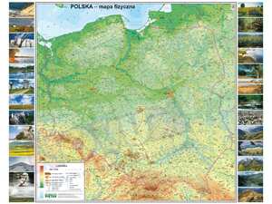 Mapa ścienna PoIski - fizyczna