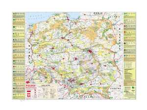 Polska mapa fizyczna z elementami ekologii