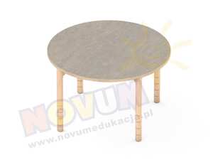Cichy stół okrągły, śr. 100 cm - szary