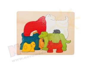Psia rodzinka - puzzle dwuwarstwowe