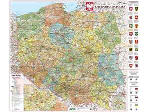 Mapa ścienna PoIski - administracyjna