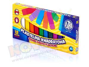 Plastelina Kwadratowa 12 Kolorów